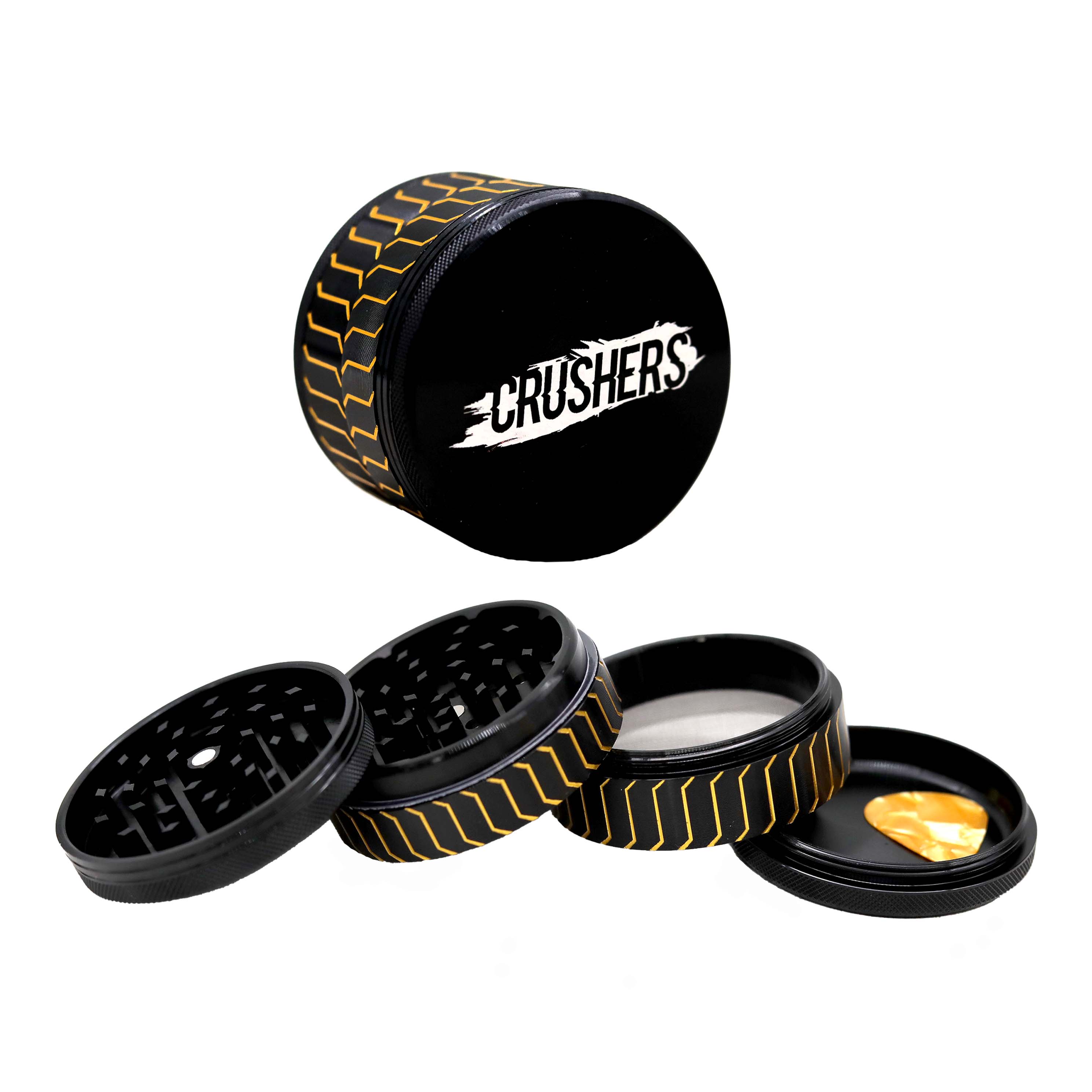Crushers Black Base Zigzag Design 4 Part Grinder (GR264) | 63mm | Assorted Colors product image